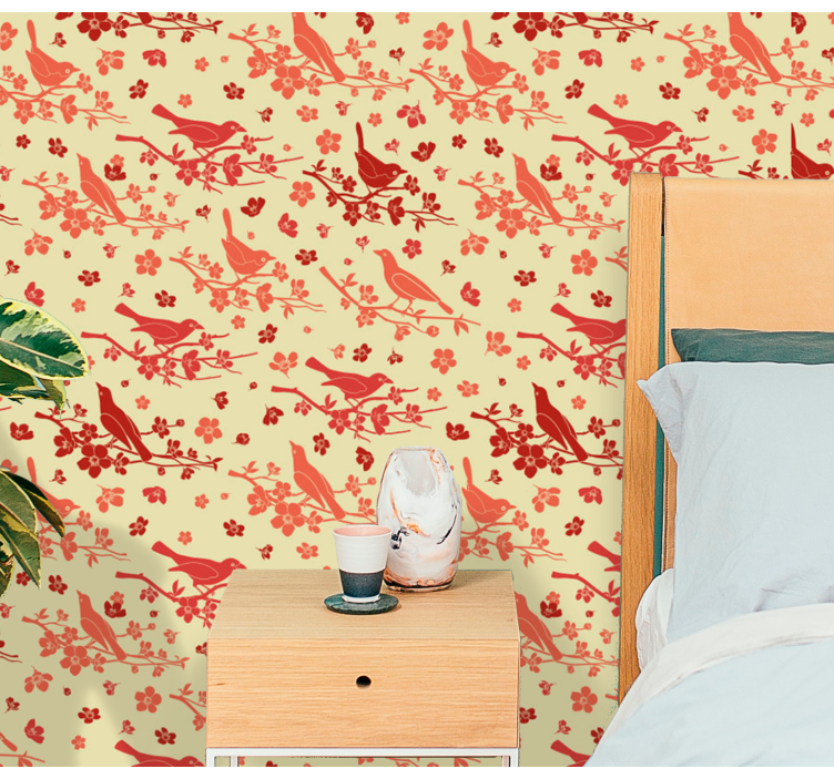 墙纸花卉 观赏鸟舍 - TenStickers