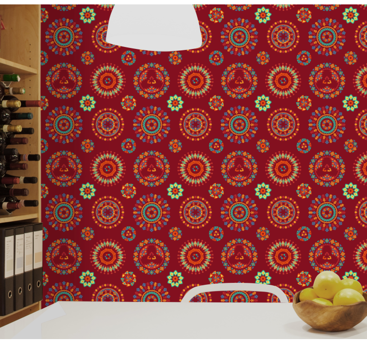 墙纸花卉 华丽的曼陀罗图案 - TenStickers