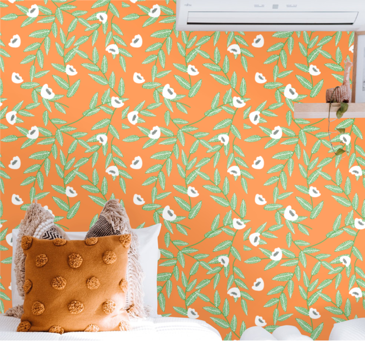 墙纸花卉植物叶子组合 - TenStickers