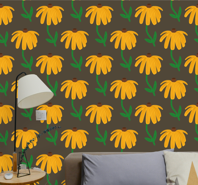 墙纸花卉 花卉徽章图案 - TenStickers