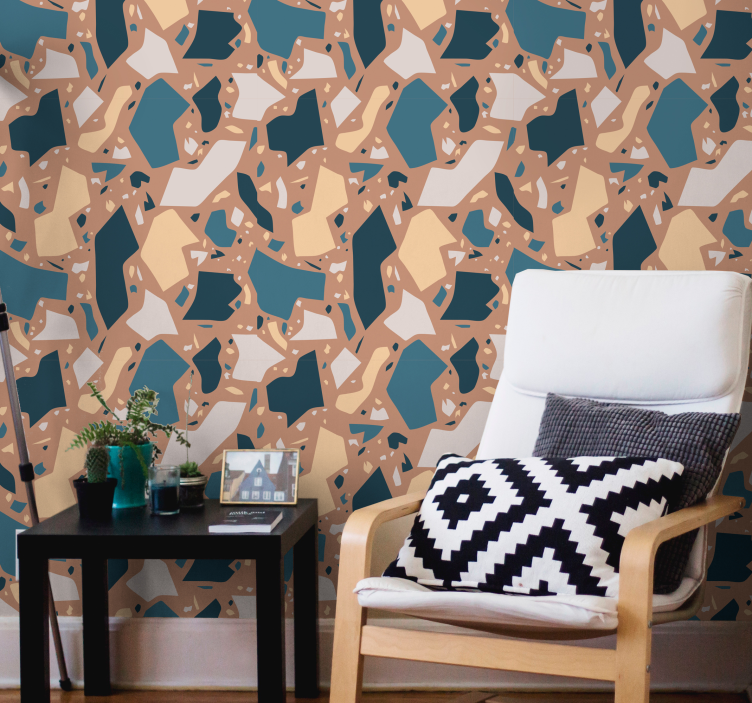 质感壁纸 抽象形状融合 - TenStickers