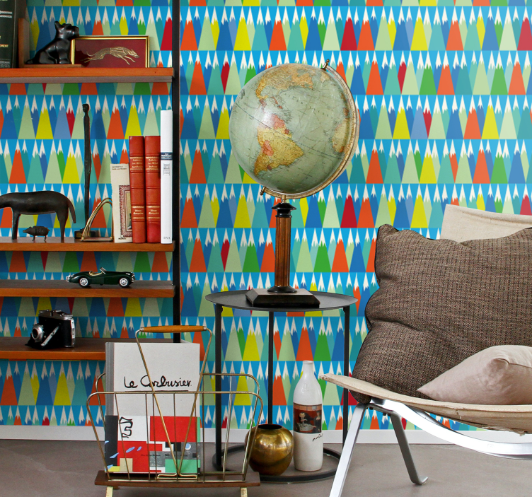 几何墙纸 几何山景 - TenStickers