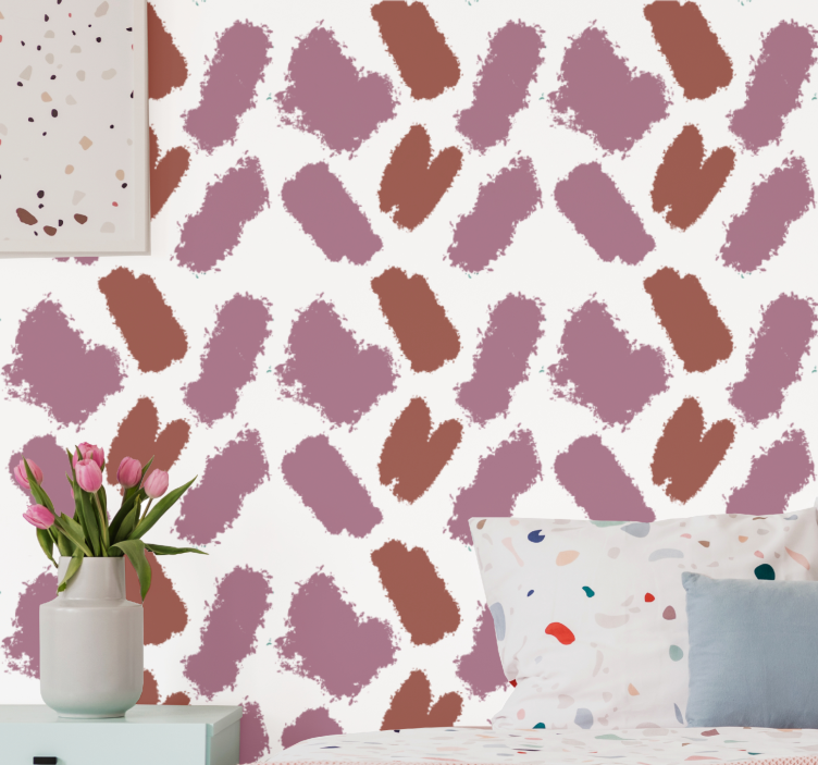 墙纸抽象 棕色笔触 - TenStickers