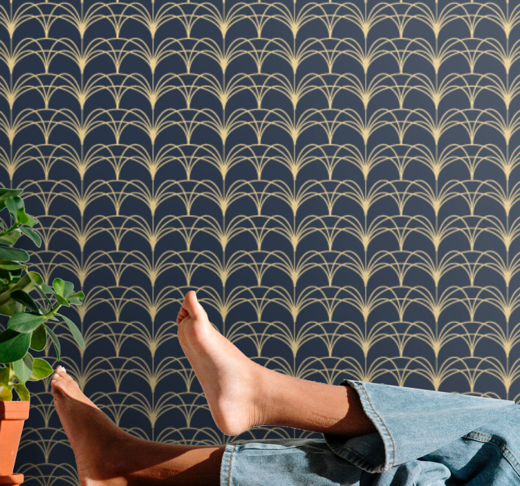 几何墙纸 装饰艺术弧线 - TenStickers