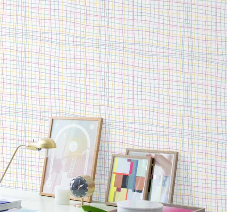 几何墙纸格子网格布局 - TenStickers