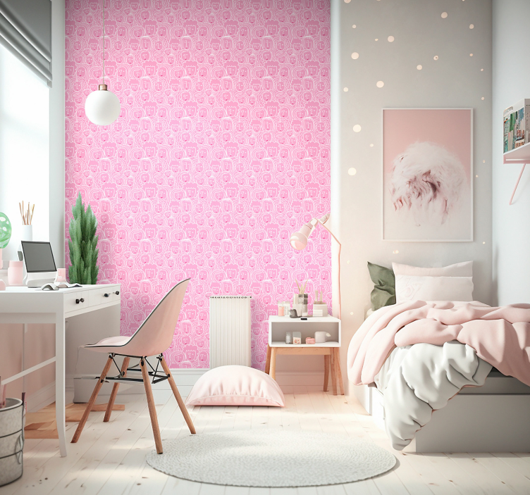 女孩 面对 艺术 壁纸 - TenStickers