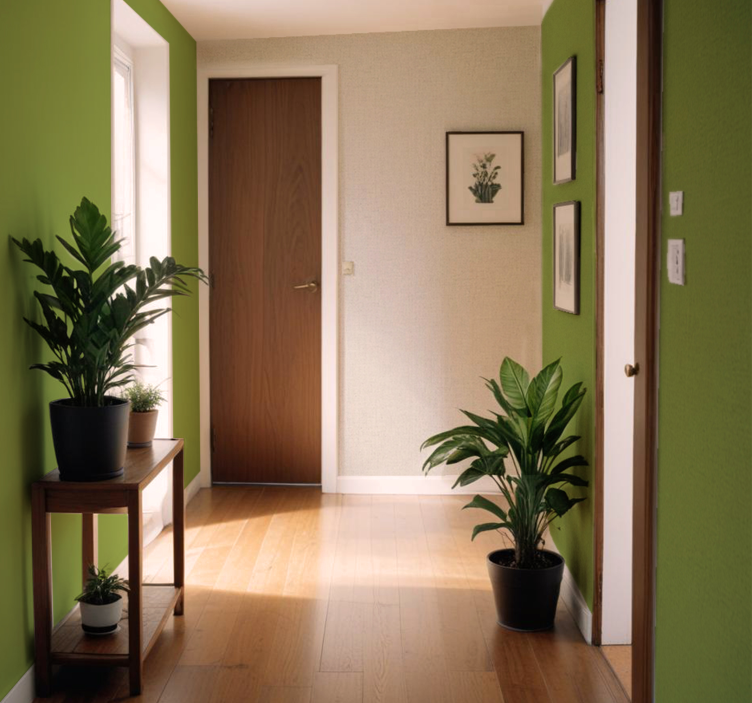 走廊墙纸 米色亚麻效果 - TenStickers