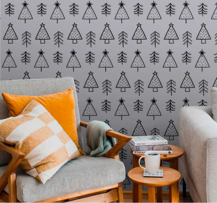 墙纸 圣诞 主题 松树图案装饰 - TenStickers