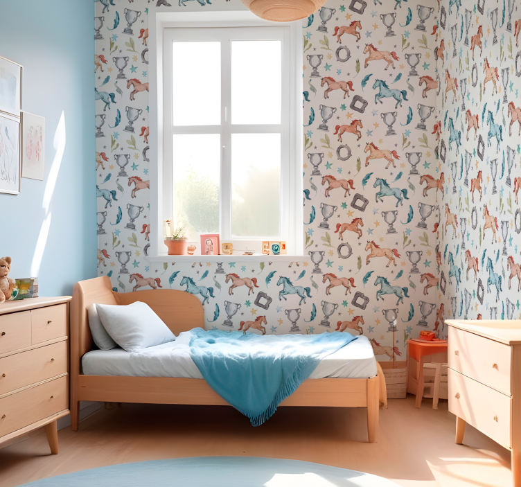 墙纸马匹营造马术环境 - TenStickers