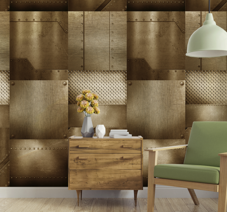 工业壁纸 金属质感面板 - TenStickers