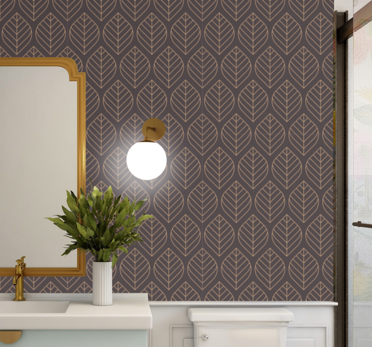 墙纸树叶 叶子图案优雅 - TenStickers