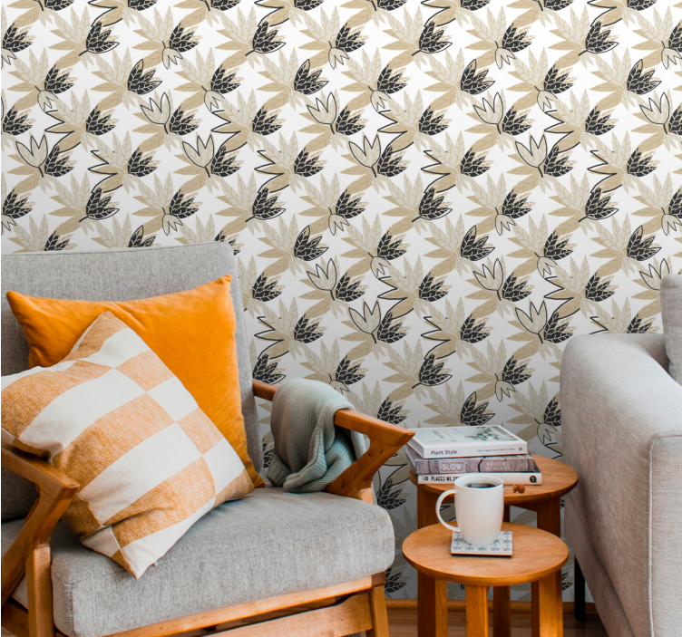 墙纸树叶与郁郁葱葱的植物设计 - TenStickers