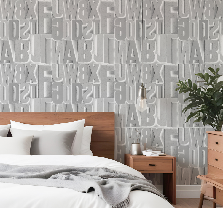 墙纸刻字 3d 灰色字母 - TenStickers