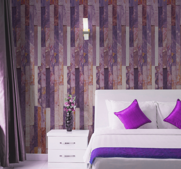 墙纸大理石粉色优雅面板 - TenStickers