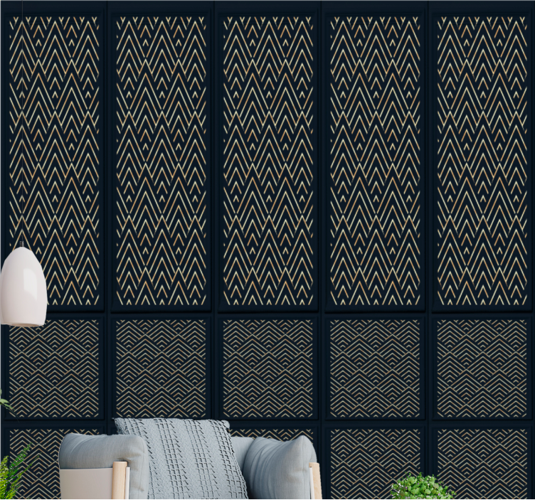 主卧墙纸时尚锯齿线条 - TenStickers