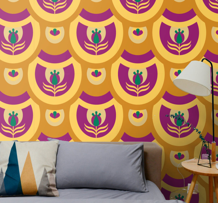 多色 70 年代流行圈斑点壁纸 - TenStickers