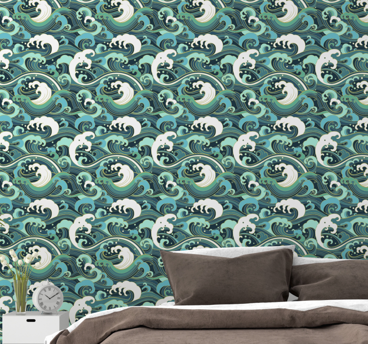 墙纸性能优雅海洋波浪 - TenStickers