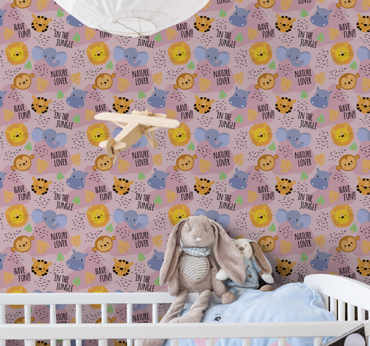 儿童壁纸，热爱丛林自然的孩子 - TenStickers