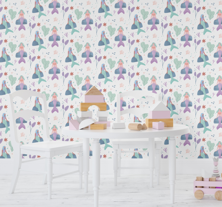 孩子房间墙纸 美人鱼幻想 - TenStickers