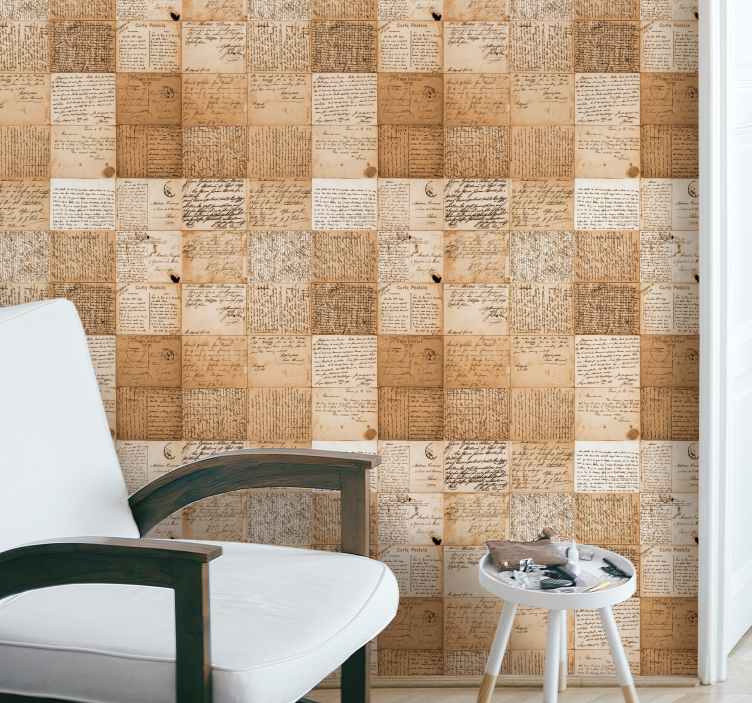 旧报纸复古壁纸 - TenStickers