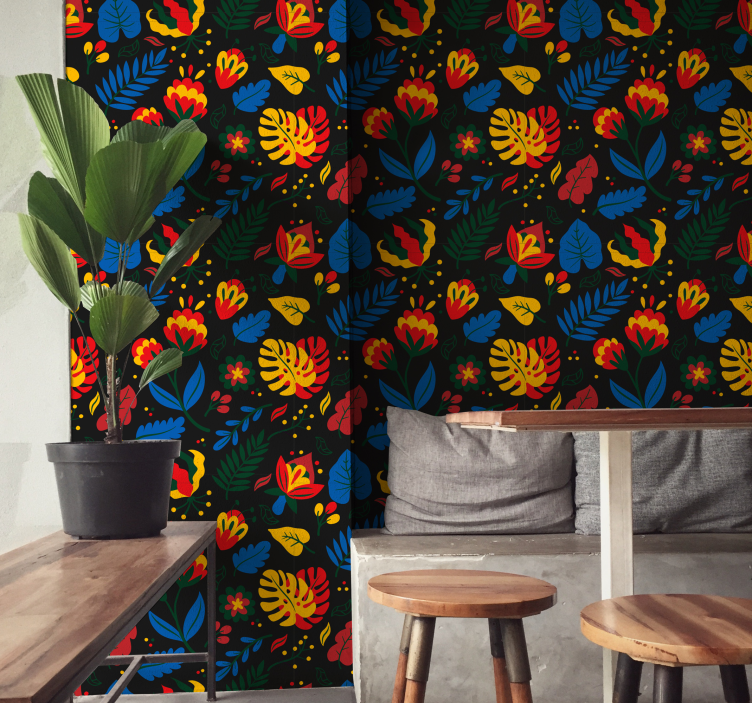 墙纸装饰 花叶图案 - TenStickers