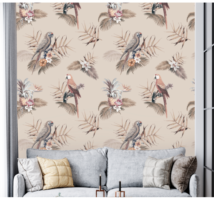 墙纸鹦鹉 热带鹦鹉的优雅 - TenStickers