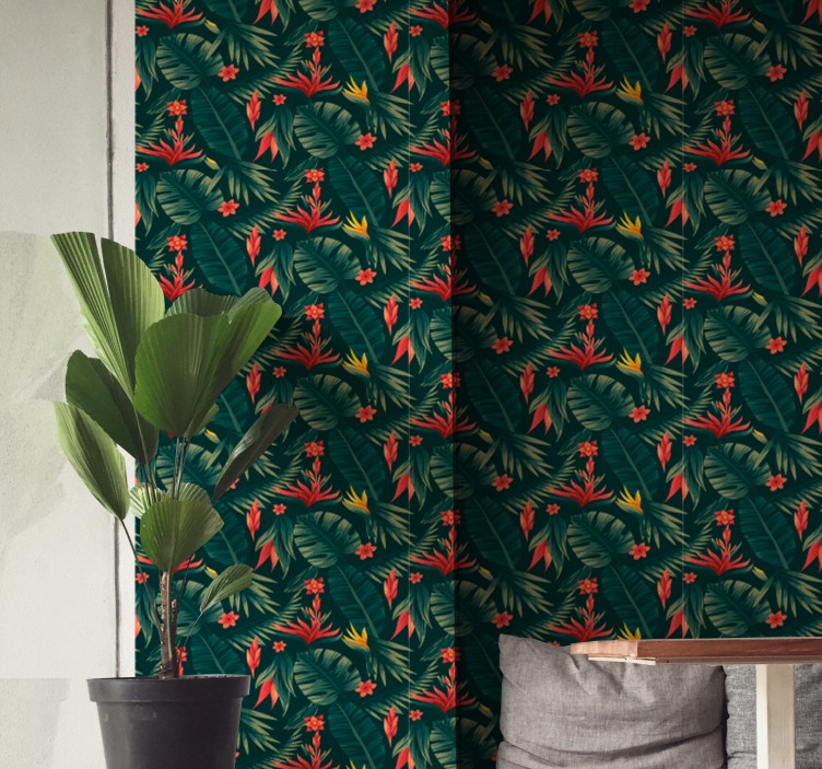 墙纸性能 热带植物 - TenStickers