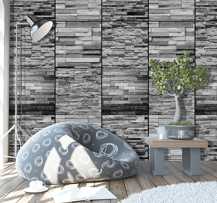 墙纸石质 stacked Stone Pattern - TenStickers