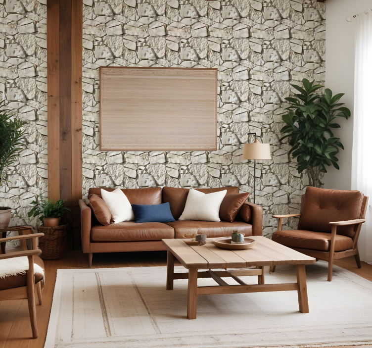 墙纸石质 浅米色 - TenStickers