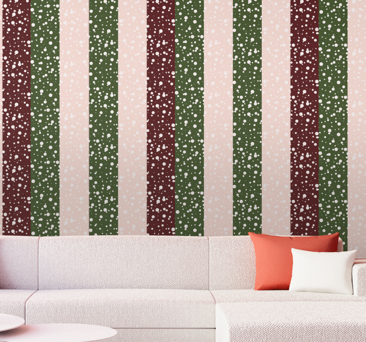 条纹墙纸 条纹波尔卡图案 - TenStickers