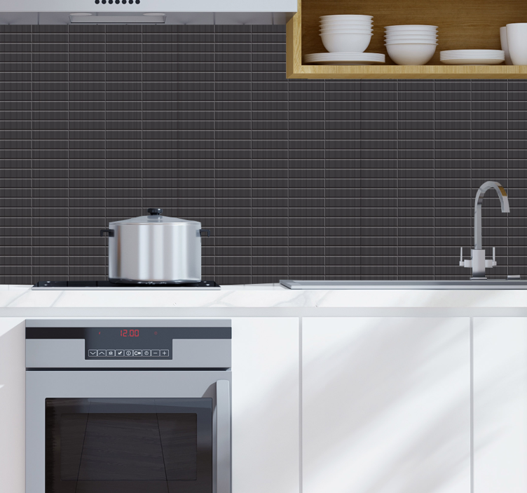 墙纸瓷砖纹理黑色厨房图案 - TenStickers