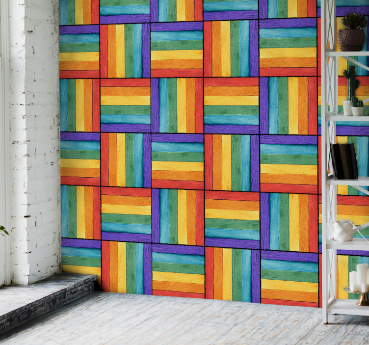 复古木抽象壁纸 - TenStickers