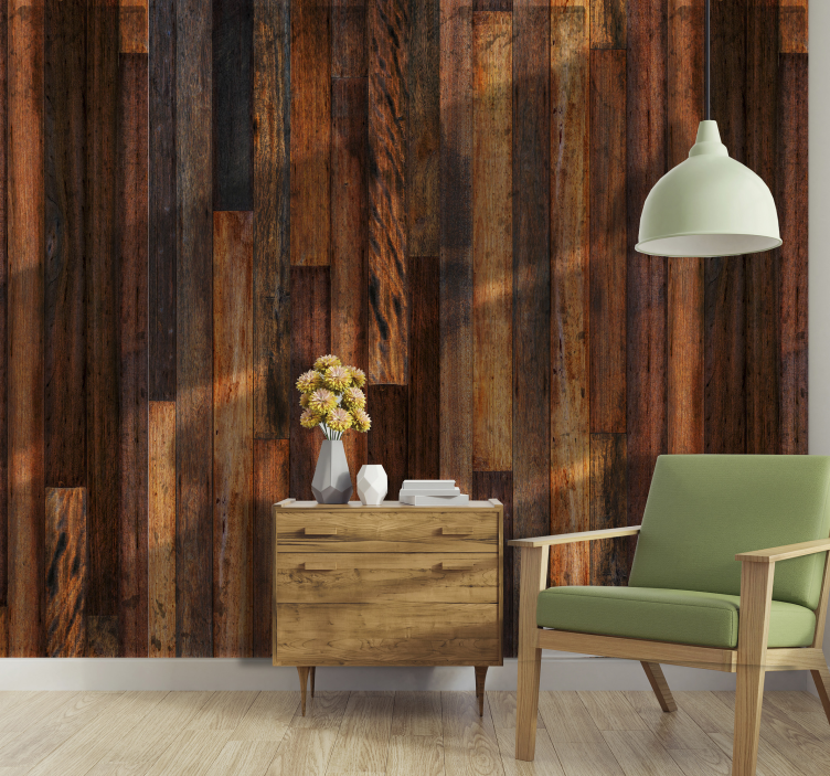 墙纸木质 质朴的木板 - TenStickers