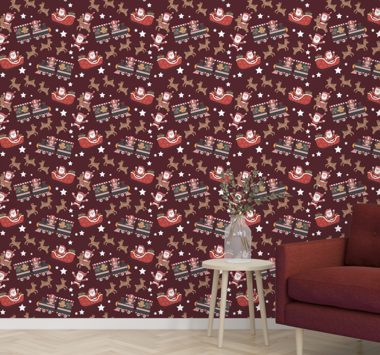 墙纸 圣诞 主题 节日圣诞老人雪橇 - TenStickers