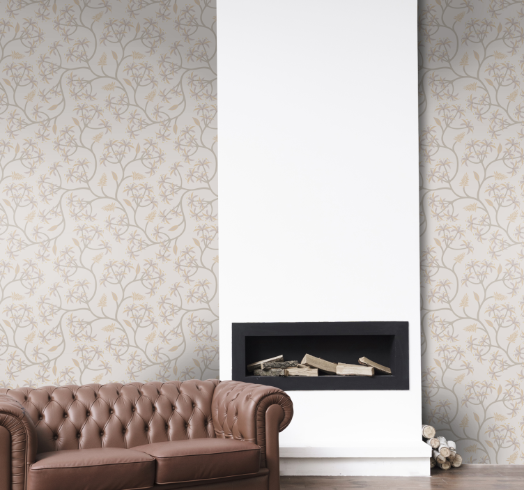 墙纸花卉 优雅的花卉图案 - TenStickers