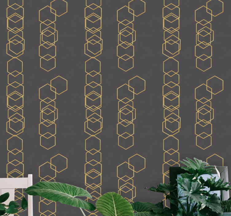 几何墙纸 几何线性设计 - TenStickers