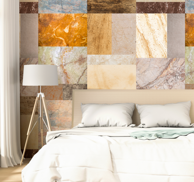 墙纸大理石 大理石纹理拼布设计 - TenStickers