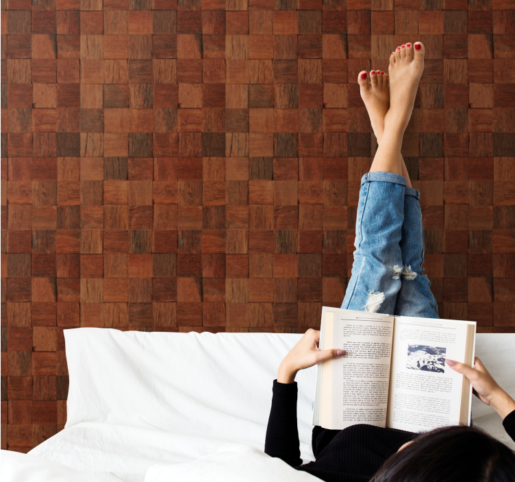 墙纸木质 纹理木质表面 - TenStickers