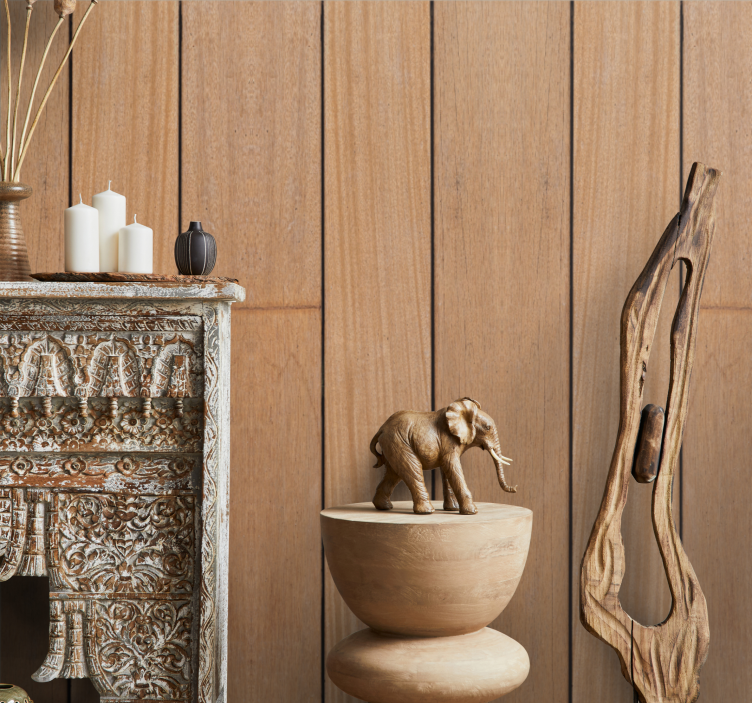 木纹桃花心木板墙纸 - TenStickers